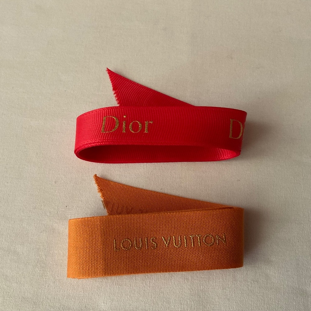 Louis Vuitton Orange Ribbon 38” & Dior Red Ribbon 34” NEW